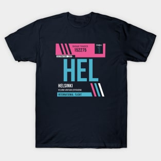 Helsinki (HEL) Airport Code Baggage Tag T-Shirt